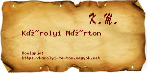 Károlyi Márton névjegykártya