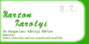 marton karolyi business card