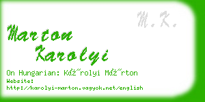 marton karolyi business card